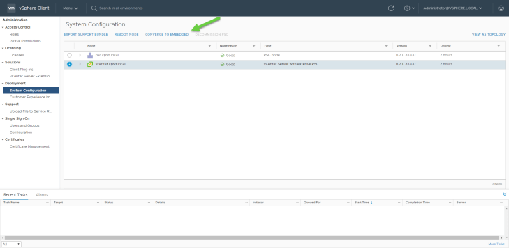Consolidating External Psc To Vc Embedded Topology Https